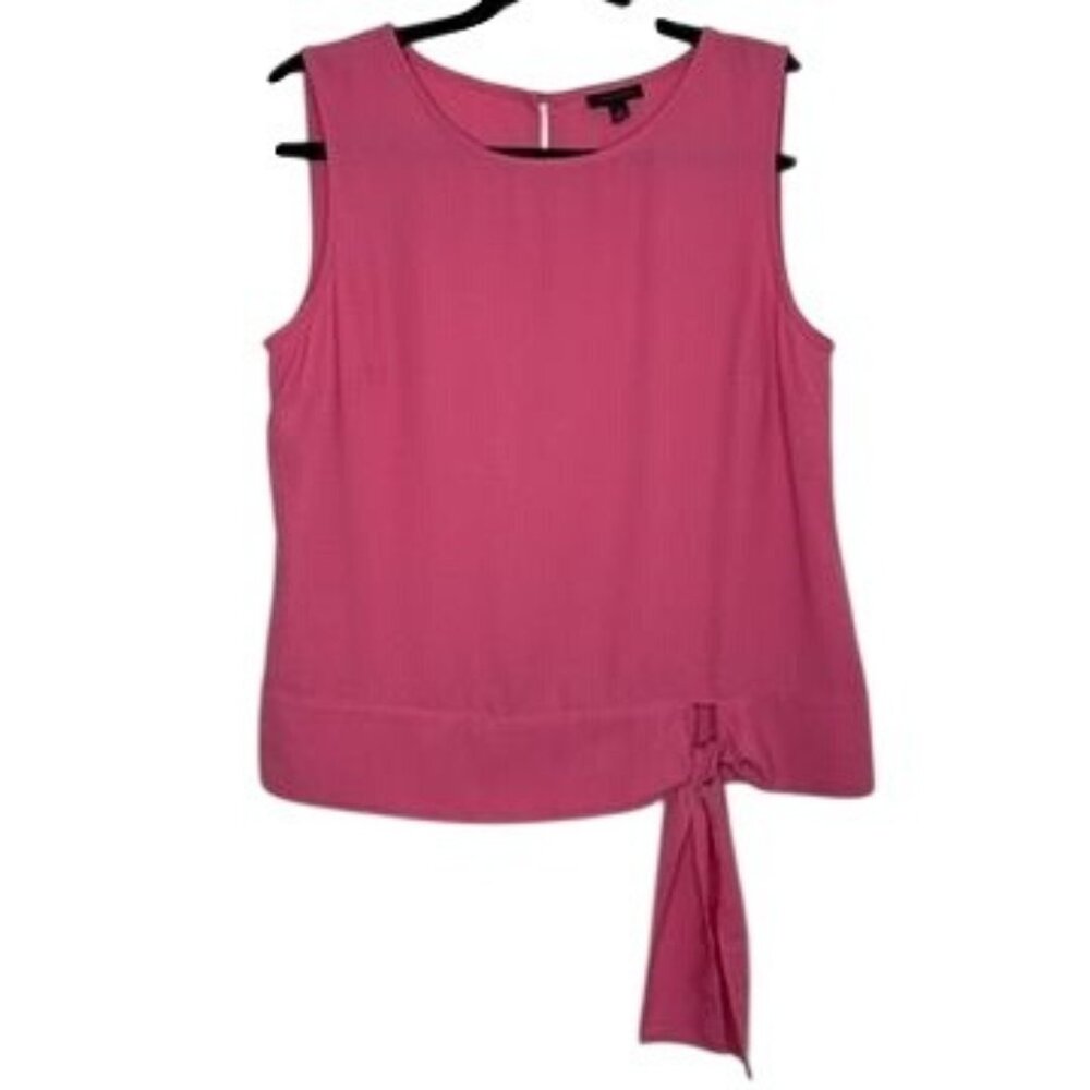 Talbots Sleeveless Pink Blouse Top With Tie Detail Womens Size‎ 4 Dressy Office